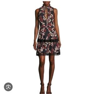 Nicholas Bordeaux floral dress size 2